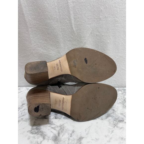 AQUATALIA Fern Ankle Chelsea Booties 10.5 Suede Leather Gray Heeled Mod Artsy - Picture 7 of 7